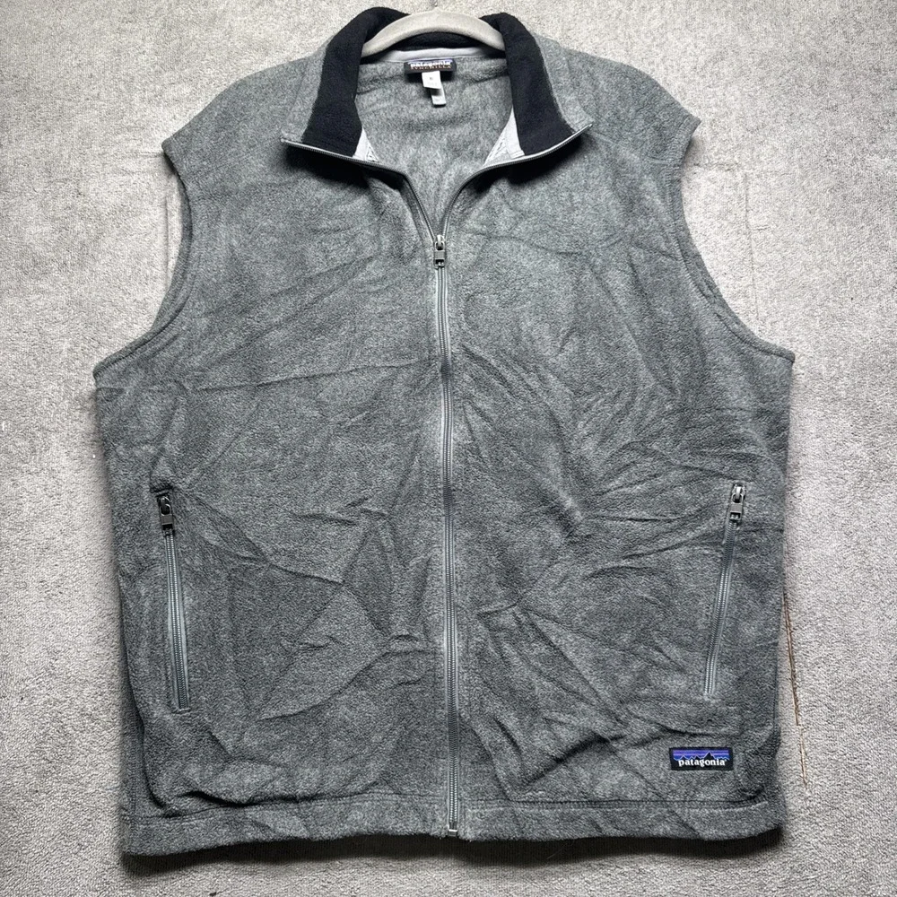 Patagonia Synchilla Men's Gray Fleece Vest XL Outdoor‎ Hiking Layer Classic